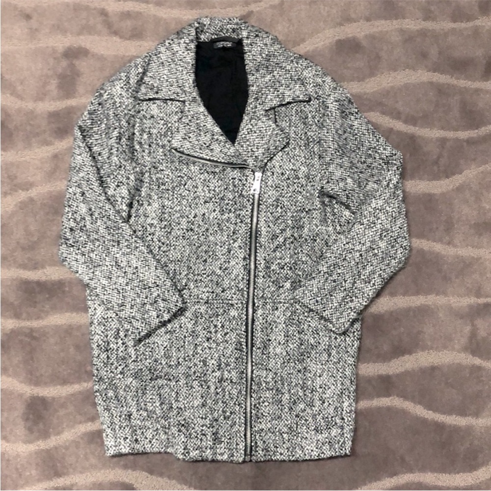 EUC Top Shop Gray Tweed Coat